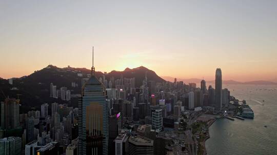 香港城市高楼大景航拍