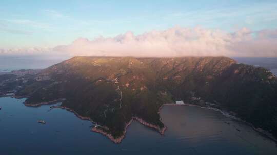 福建霞浦花竹村日出海岛风景航拍