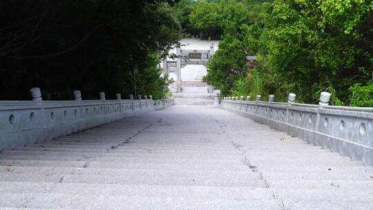 台阶楼梯旅游景区长楼梯俯拍空镜头