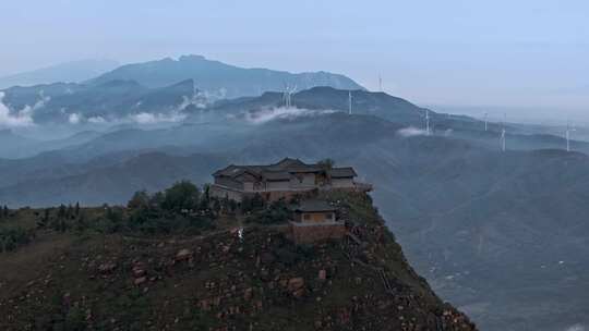 航拍洛阳万安山山顶公园