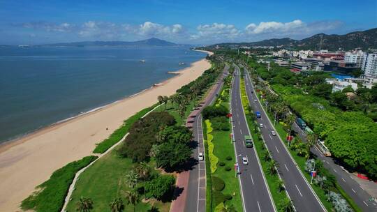 厦门航拍环岛路海边风景视频素材模板下载