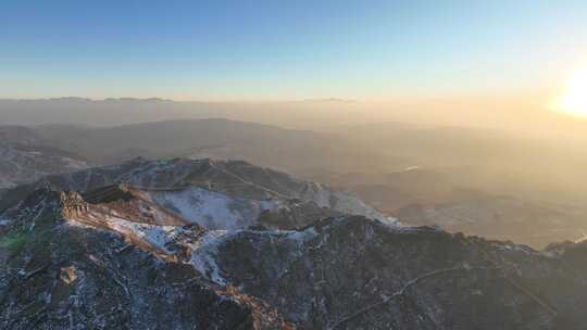 青海互助天门寺高山光影雪山航拍视频