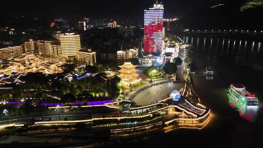 四川宜宾合江门广场夜景