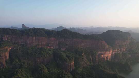 广东韶关丹霞山5A景区日出日落晚霞航拍