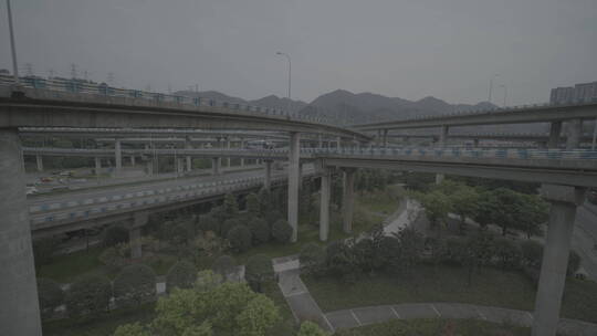重庆 立交桥车辆航拍视频素材模板下载