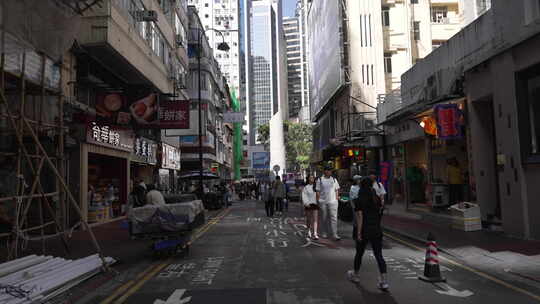 香港铜锣湾市井街巷视频素材模板下载