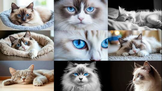 温柔布偶猫小猫猫咪的治愈日常高清在线视频素材下载