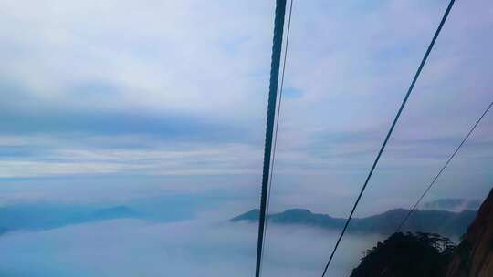 安徽黄山索道缆车雪山美景风景视频素材