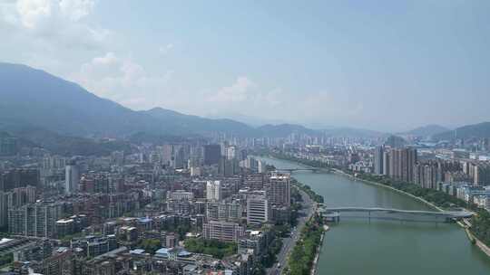 航拍福建三明城市风光三明大景