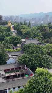 竖屏航拍重庆华岩旅游风景区华岩寺