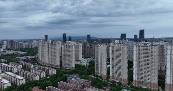 洛阳洛河隋唐立交桥鼓楼牡丹博物馆阴雨天