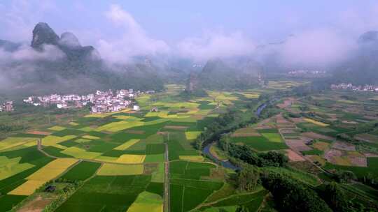 桂林山水阳朔风光中国航拍