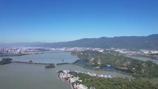 广东肇庆星湖5A景区航拍