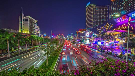 南宁民族大道东盟商务区夜景