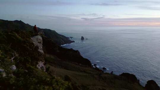 地平线，海景，无人机，葡萄牙