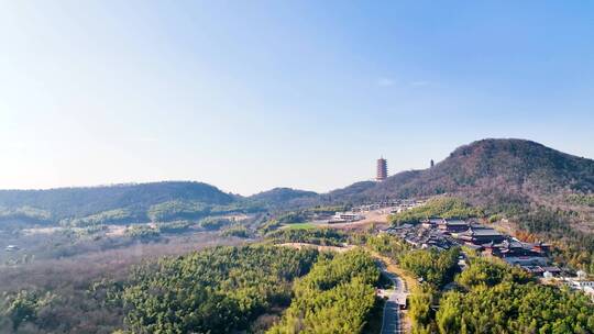 南京牛首山风景区航拍