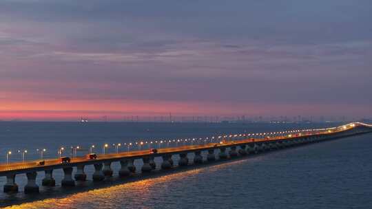 东海大桥夜景 上海建设 临港 跨海大桥