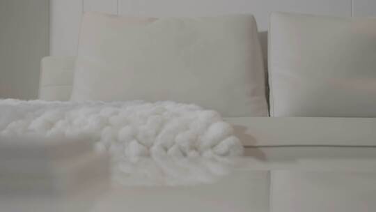 白色沙发细节特写简约家居设计展示