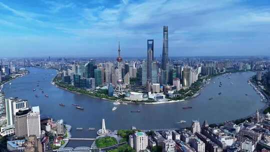 上海陆家嘴黄浦江畔城市景观
