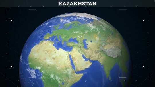 哈萨克斯坦地图来自地球与旗帜