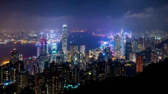 香港夜的延时视频素材模板下载