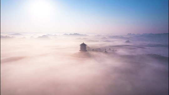 贵州遵义湄潭中国茶海航拍延时