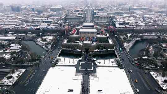 西安永宁门 灯会 雪景