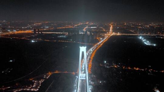 上海桥梁夜景航拍