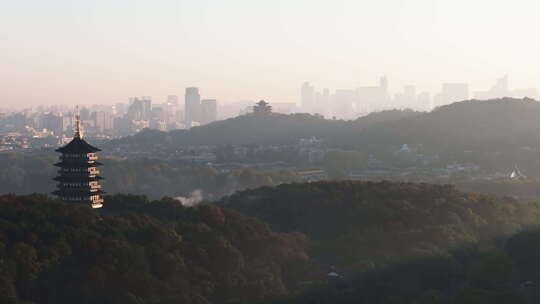 西湖 雷峰塔 晨曦 风景