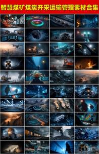 未来科技数据可视化山脉智慧矿业煤矿开采高清在线视频素材下载