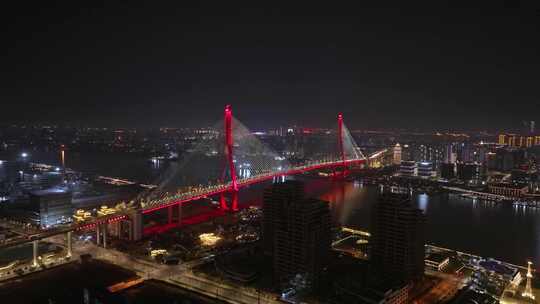 上海黄浦江畔大桥夜景