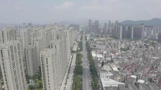 福建省福州市福清市城市大景航拍城市风景