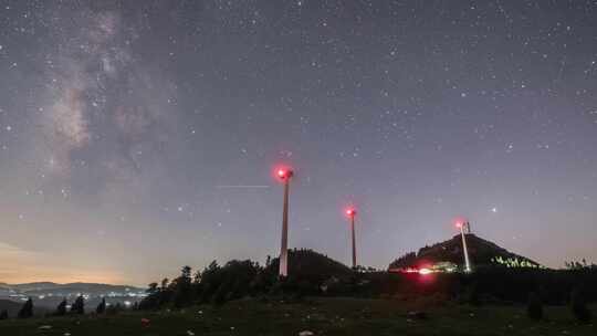 户外唯美夜晚星空银河延时