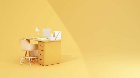 办公桌椅三维动画