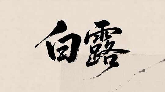 白露节气水墨书法风传统文化视频