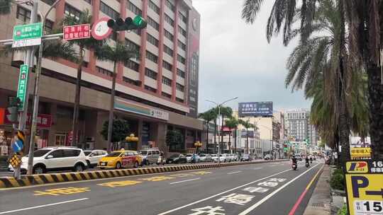 台湾街头车流 电动车 上下班高峰期