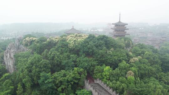 湖北襄阳市唐城建筑群航拍