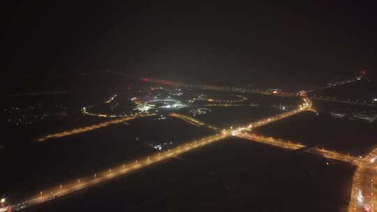 航拍 雄安 冬季 夜景 晚上 航拍雄安夜景