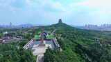 航拍枣庄薛城铁道游击队纪念碑馆高清在线视频素材下载