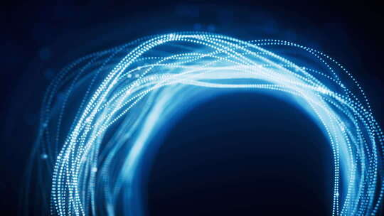 抽象霓虹粒子曲线背景三维渲染