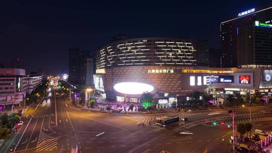 常州 九洲新世界夜景城市 车流 繁华