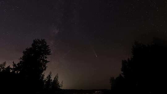 夜晚星空银河流星延时