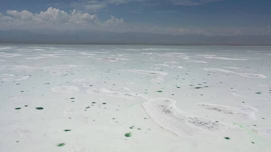 青海乌兰县茶卡盐湖自然风光航拍