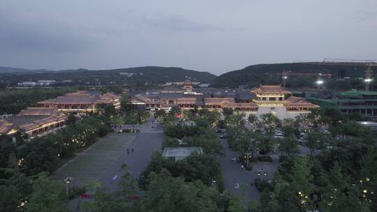 洛阳龙门龙门石窟伊河古街古建筑航拍