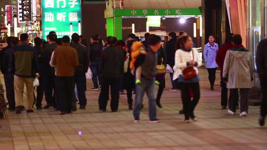 北京街道商场人群