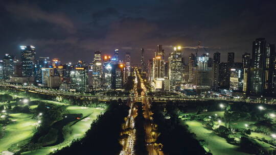 4k航拍深圳南山后海粤海街道夜景