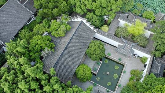 中式传统文化历史建筑醉白池风景区