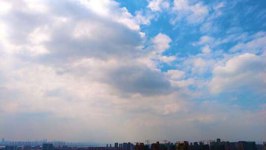 城市蓝天白云延时风景视频素材