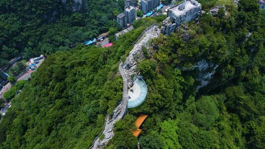 柳州航拍马鞍山城市风景