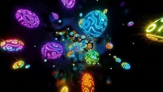 彩色发光球体动态素材